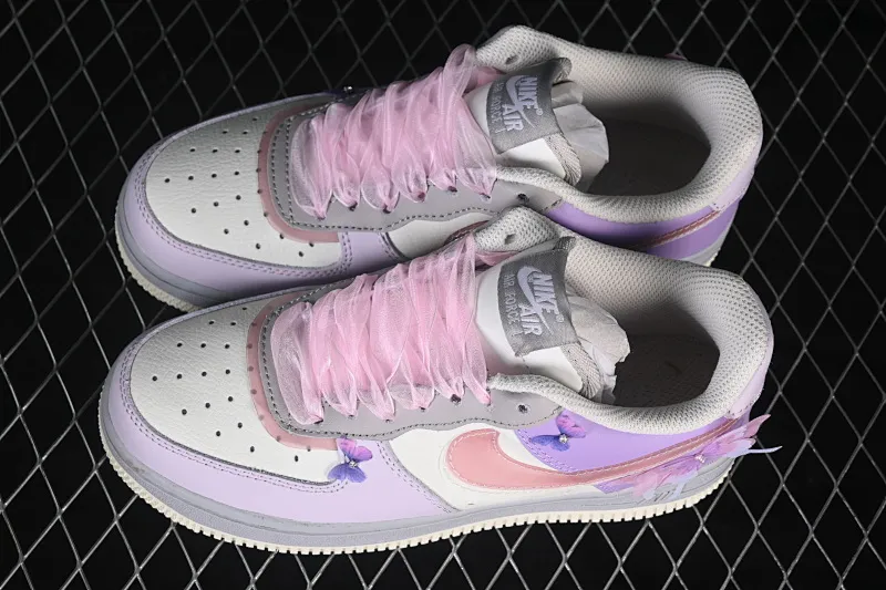 All categories Nk Air Force 1 Air Force series Nk Air Force 1 Low Air Force low-top Nike Air Force 1'07 Low Hand-painted graffiti Pink and purple butterfly language Air Force 1 low-top casual sneakers CJ0304-160
